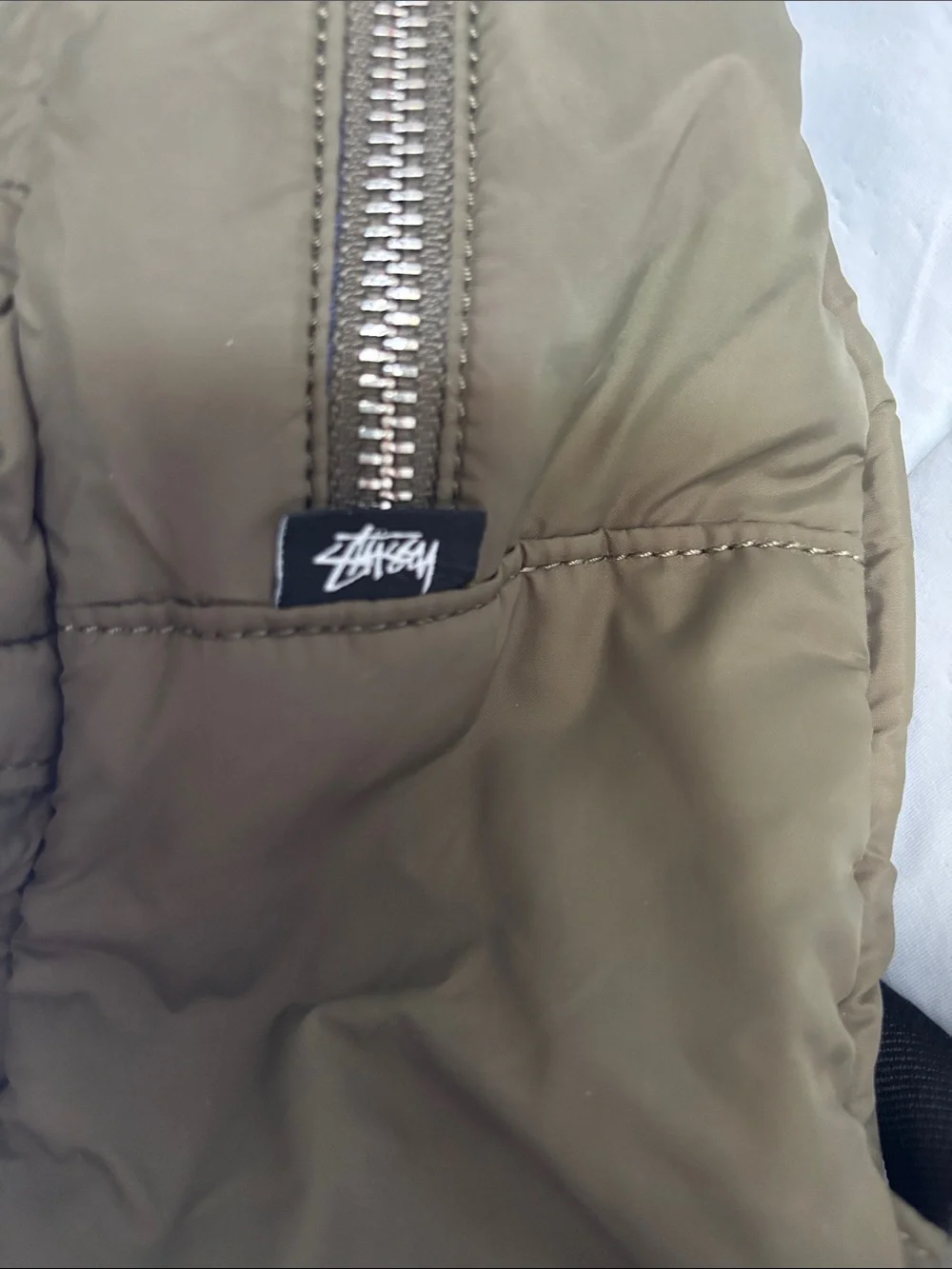 Stussy Olive Green Puffer Backpack